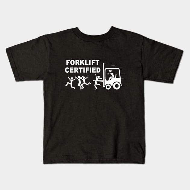 Funny Forklift Operator Forklift Certified Retro Kids T-Shirt by Jsimo Designs